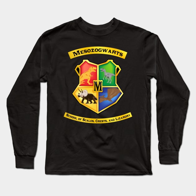 Mesozogwarts Long Sleeve T-Shirt by KimbasCreativeOutlet